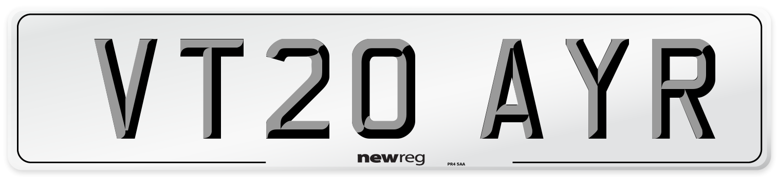 VT20 AYR Number Plate from New Reg